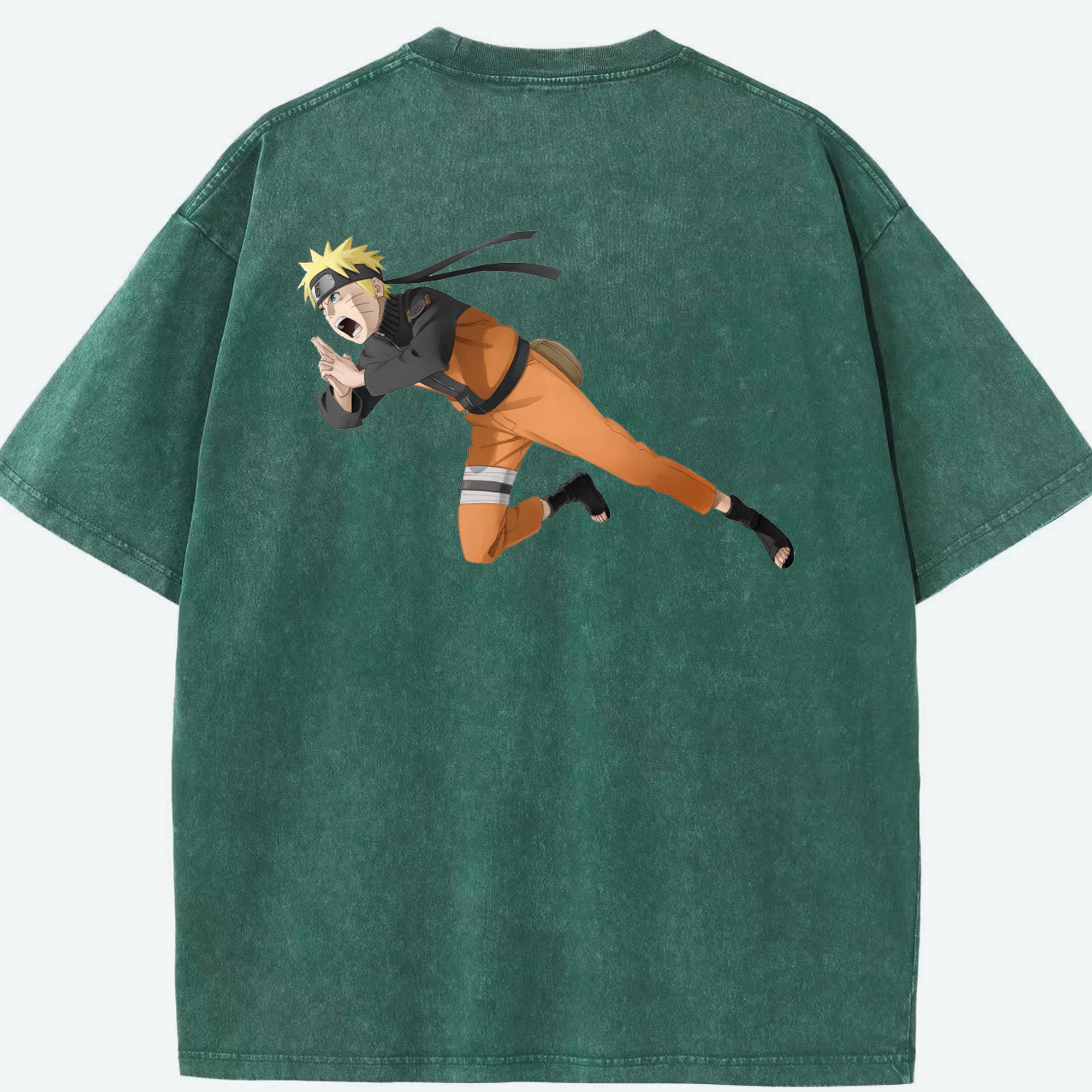 （画像用） NARUTO -ナルト- うずまき ナルト Uzumaki Naruto 綿100% ヴィンテージ風 半袖Tシャツ（背面プリント）